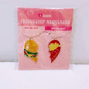 Target Bullseye Playground Hamburger & FrenchFries Friendship Necklace S…